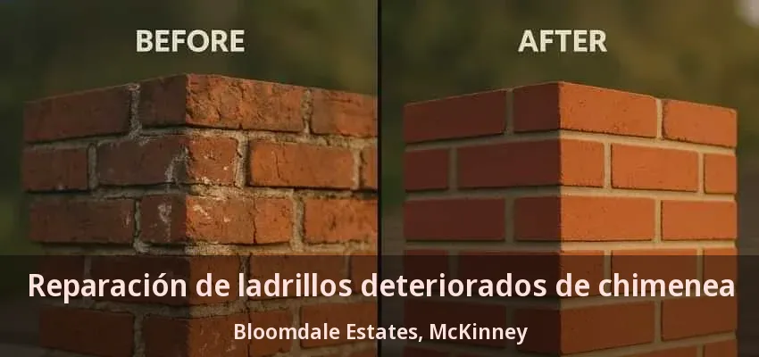 Reparación de ladrillos deteriorados de chimenea Bloomdale Estates, McKinney - TX