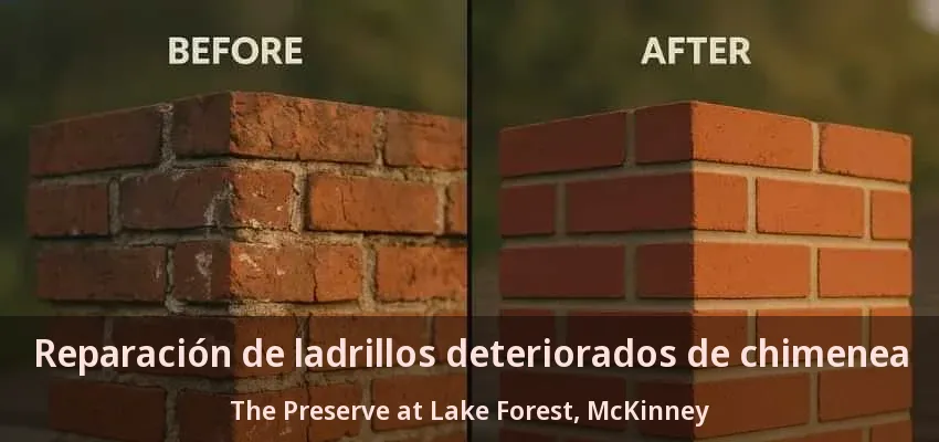 Reparación de ladrillos deteriorados de chimenea The Preserve at Lake Forest, McKinney - TX Reparación de ladrillos deteriorados de chimenea The Preserve at Lake Forest, McKinney - TX